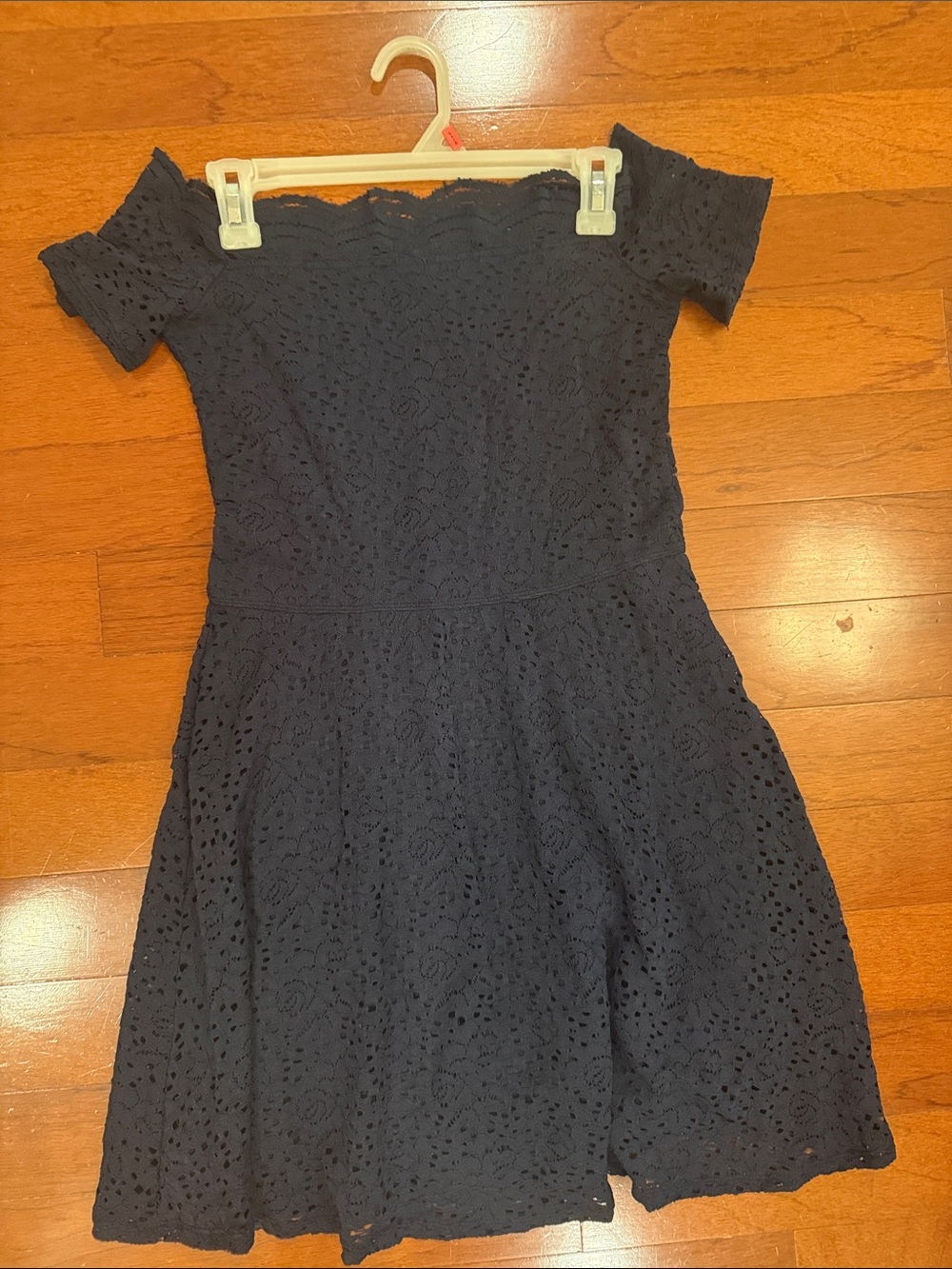 Hollister Navy Off-Shoulder Eyelet Dress new with tags